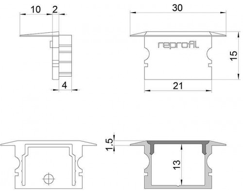 Набор из 10 заглушек для профиля Deko-Light P-ET-02-15 978151