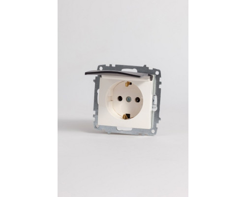 Розетка с заземлением с крышкой, без рамки Elbi Eleсtriс Zena Vega 609-010200-218
