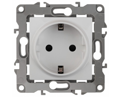 Розетка с заземлением и со шторкой, без рамки Эра Эра 12 12-2102-01