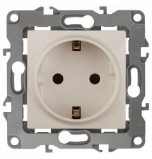 Розетка с заземлением и со шторкой, без рамки Эра Эра 12 12-2102-02