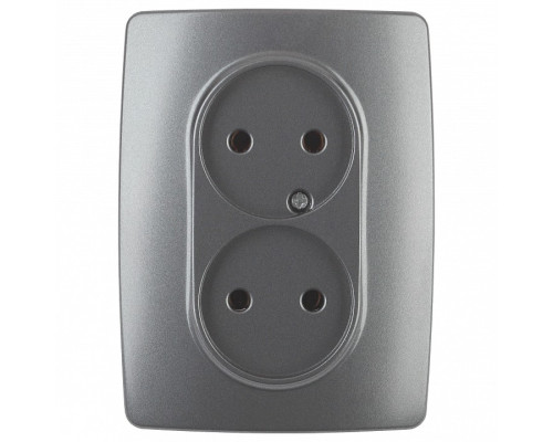 Розетка двойная без заземления Эра Эра 12 12-2107-12