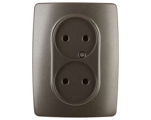 Розетка двойная без заземления Эра Эра 12 12-2107-13