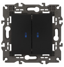 Выключатель двухклавишный с подсветкой без рамки Эра Эра Elegance 14-1105-05