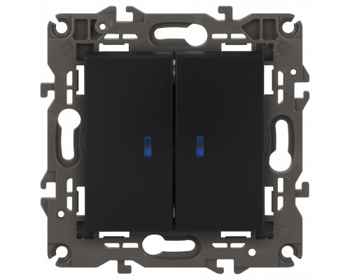 Выключатель двухклавишный с подсветкой без рамки Эра Эра Elegance 14-1105-05