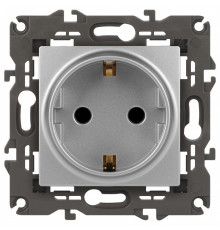 Розетка с заземлением и со шторкой, без рамки Эра Эра Elegance 14-2102-03