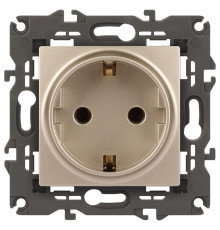 Розетка с заземлением и со шторкой, без рамки Эра Эра Elegance 14-2102-04