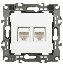 Розетка двойная Ethernet RJ-45 без рамки Эра Эра 12 12-3108-01М