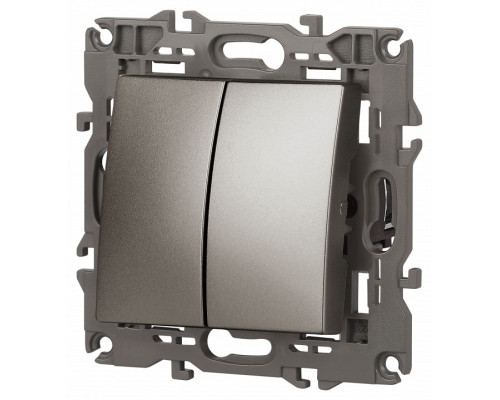 Выключатель двухклавишный без рамки Эра Эра Elegance 14-1104-16