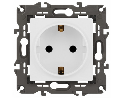 Розетка с заземлением и со шторкой, без рамки Эра Эра Elegance 14-2102-01М