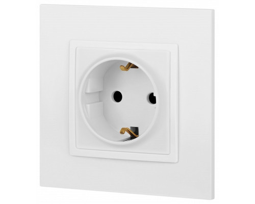 Розетка с заземлением и со шторкой, без рамки Эра Эра Elegance 14-2102-01М