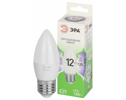 Лампа светодиодная Эра Green Line E27 12Вт 6500K LED B35-12W-865-E27 GL