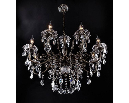 Подвесная люстра Eurosvet Elisha 8 ламп античная бронза хрусталь Strotskis 3281/8