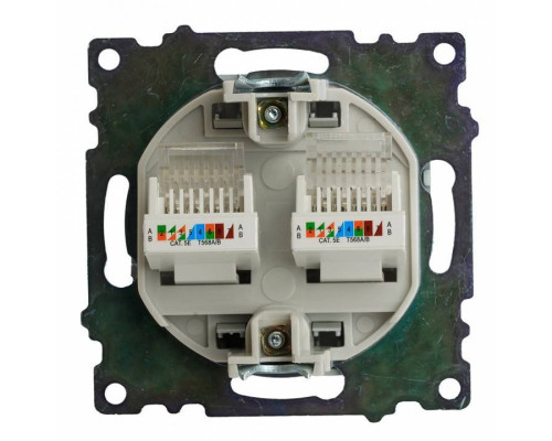 Розетка двойная Ethernet RJ-45 без рамки Stekker Катрин 50005