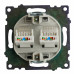 Розетка двойная Ethernet RJ-45 без рамки Stekker Катрин 50005