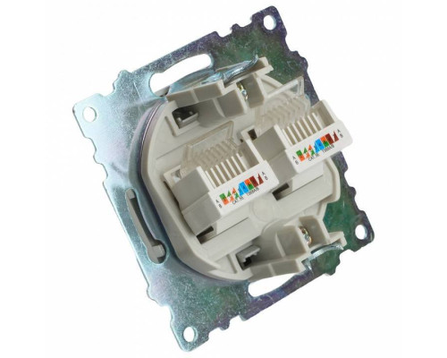 Розетка двойная Ethernet RJ-45 без рамки Stekker Катрин 50005