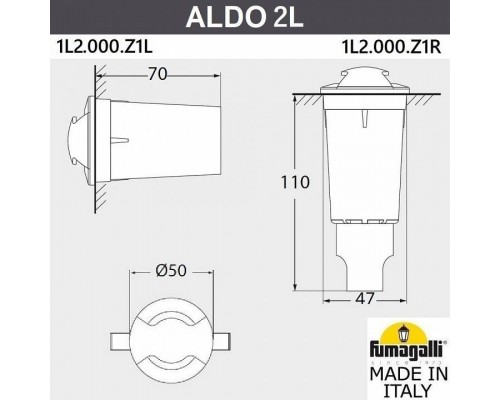 Встраиваемый в дорогу светильник Fumagalli Aldo 1L2.000.000.AXZ1L