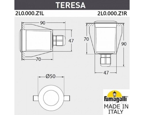 Встраиваемый светильник Fumagalli Teresa 2L0.000.000.AXZ1L