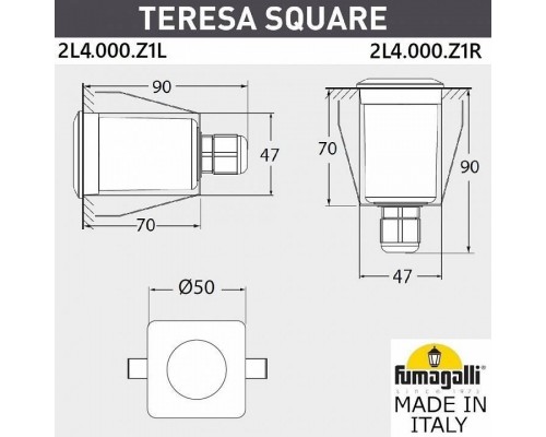 Встраиваемый в дорогу светильник Fumagalli Teresa 2L4.000.000.LXZ1L