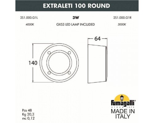 Встраиваемый светильник Fumagalli Leti 2S1.000.000.WYG1L