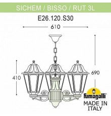 Подвесной светильник Fumagalli Rut E26.120.S30.AYF1R