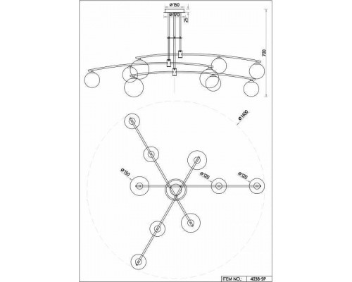 Люстра на штанге Favourite Equilibrium 4038-9P