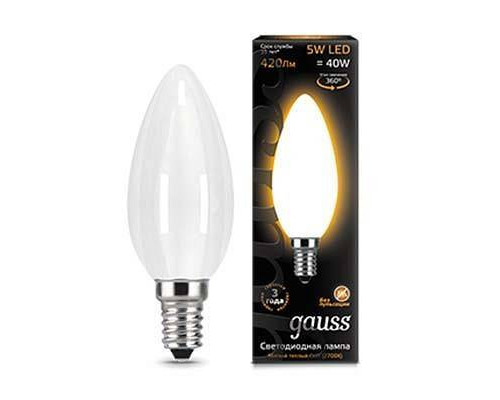 Лампа светодиодная Gauss Black C37 E14 5 Вт 2700 K 103201105