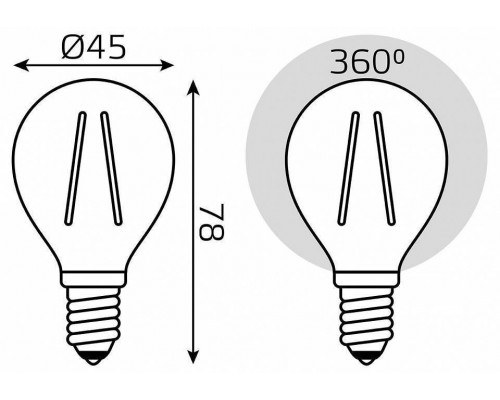 Набор ламп светодиодных Gauss Filament E14 7Вт 2700K 105901107T