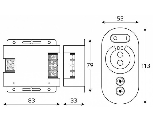 Диммер Gauss Basic для LED ленты 12В 216Вт BT601