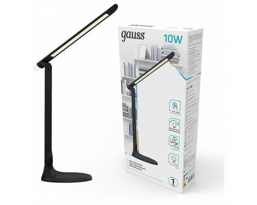 Настольная лампа офисная Gauss GT204 черная с ночником 10 Вт GT2042