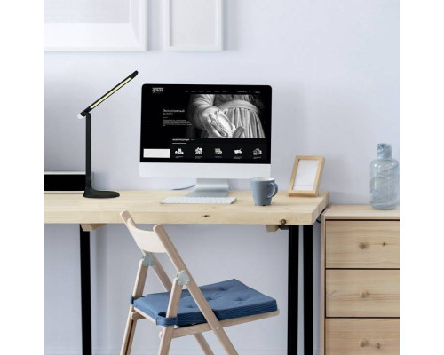 Настольная лампа офисная Gauss GT204 черная с ночником 10 Вт GT2042