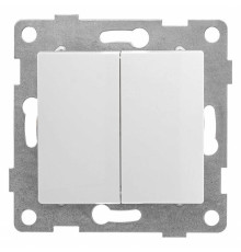 Выключатель проходной двухклавишный без рамки Gusi Electric BRAVO С10В8-028