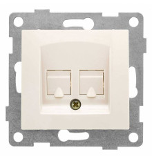 Розетка двойная RJ-12 и Ethernet RJ-45, без рамки Gusi Electric BRAVO С10КТ-003