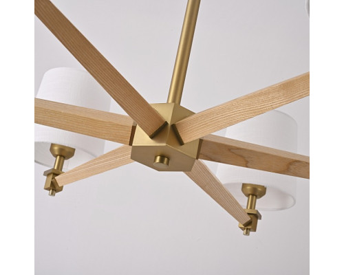 Люстра на штанге Imperiumloft Jorgenson White/Light wood STAVRA01