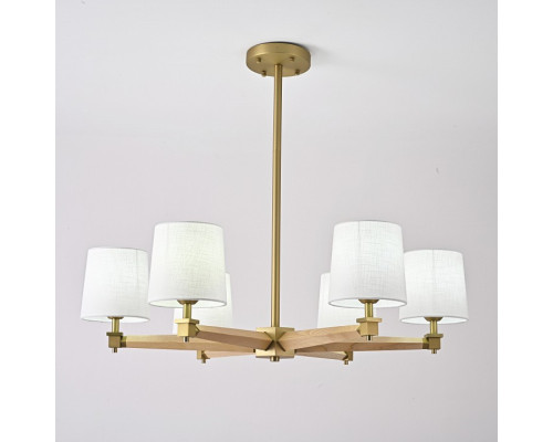 Люстра на штанге Imperiumloft Jorgenson White/Light wood STAVRA01