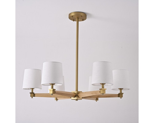 Люстра на штанге Imperiumloft Jorgenson White/Light wood STAVRA01