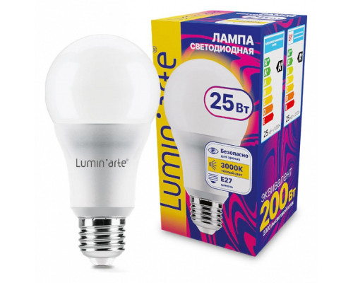Лампа светодиодная Luminarte  E27 25Вт 3000K LSTD-A65-25W3KE27