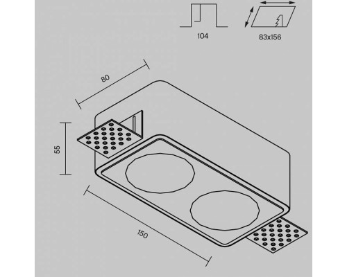 Встраиваемый светильник Maytoni Gyps Modern DL123-GU10-02-W