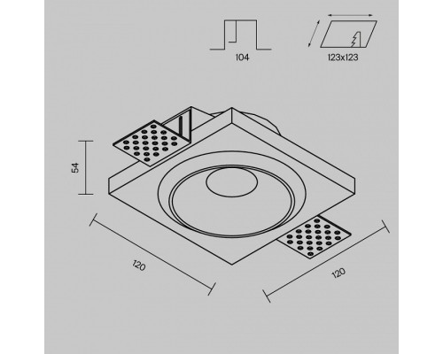 Встраиваемый светильник Maytoni Gyps Modern DL124-GU10-01-TRS-W
