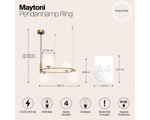 Подвесной светильник Maytoni Ring MOD013PL-04BS1