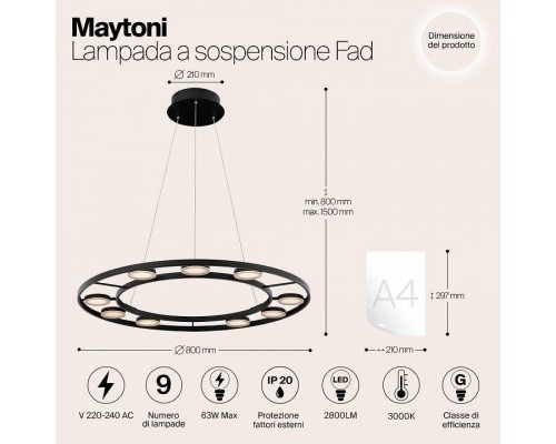 Подвесной светильник Maytoni Fad MOD070PL-L63B3K