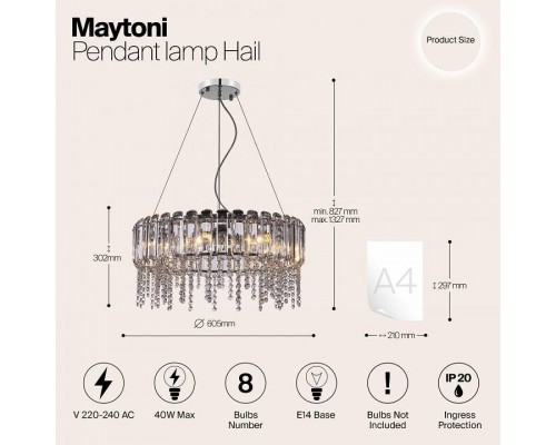 Подвесной светильник Maytoni Hail MOD097PL-08CH