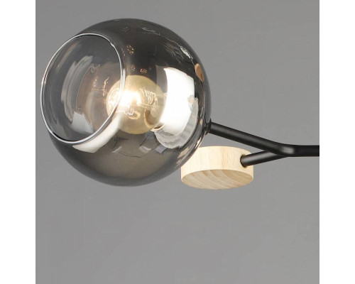 Люстра на штанге De Markt 06780-0.3-03 3xE27 черный/дерево 06780-0.3-03 BK+WOOD