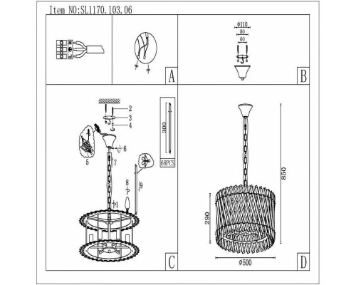 Подвесной светильник ST-Luce Fabio SL1170.103.06