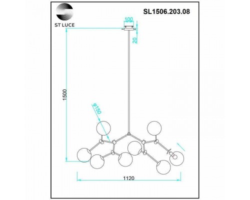 Люстра на штанге ST-Luce Chieti SL1506.203.08