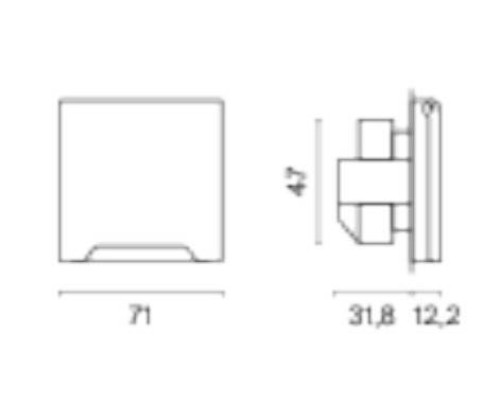 Розетка с заземлением и со шторкой, без рамки с крышкой Voltum S70 VLS040302