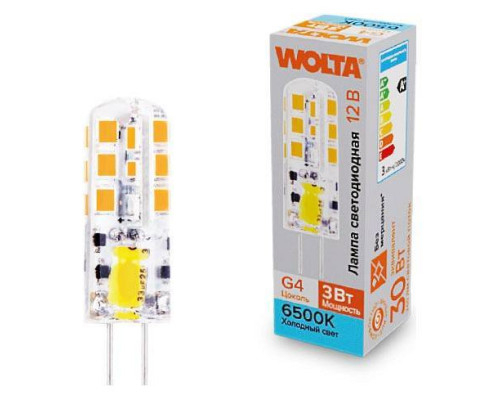 Лампа светодиодная Wolta  G4 3Вт 6500K WSTD-JC-12V3W6KG4-S