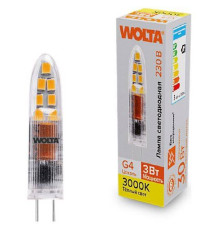 Лампа светодиодная Wolta  G4 3Вт 3000K WSTD-JC-220V3W3KG4-P