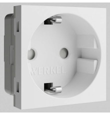 Розетка с заземлением и со шторкой модульная Werkel белый a069368
