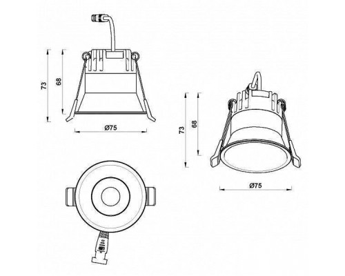 Встраиваемый светильник iLedex Mars 207-7W-D75-3000K-24DG-BK