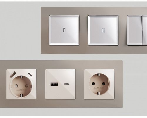 Рамка на 1 пост Ambrella Volt Techno AF220361